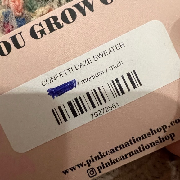 NEW confetti rainbow beige cozy sweater - Picture 5 of 8